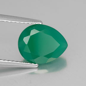Agata naturale verde da 2,38 ct, trasparente, trasparente/traslucido
