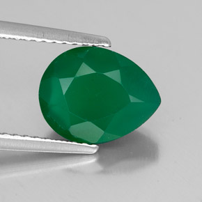 Agata naturale verde da 2,41 ct, trasparente, trasparente/traslucido