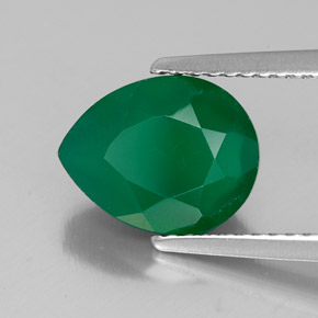 Agata naturale verde da 2,41 ct, trasparente, trasparente/traslucido