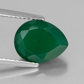 Agata naturale verde da 2,57 ct, trasparente, trasparente/traslucido