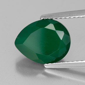 Agata naturale verde da 2,57 ct, trasparente, trasparente/traslucido