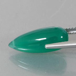 Agata naturale verde da 6,24 ct, trasparente, trasparente/traslucido