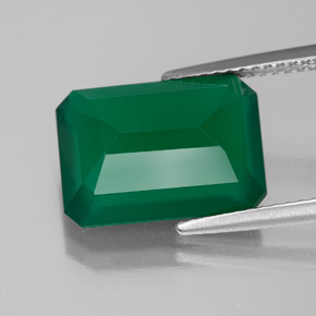 Agata naturale verde da 5,54 ct, trasparente, trasparente/traslucido