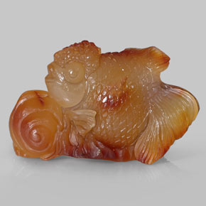 Agata naturale arancione da 356,10 ct, trasparente, trasparente/traslucido