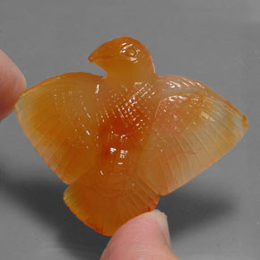 Agata naturale arancione da 74,60 ct, trasparente, trasparente/traslucido