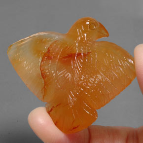 Agata naturale arancione da 74,60 ct, trasparente, trasparente/traslucido