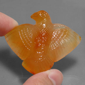 Agata naturale arancione da 74,60 ct, trasparente, trasparente/traslucido