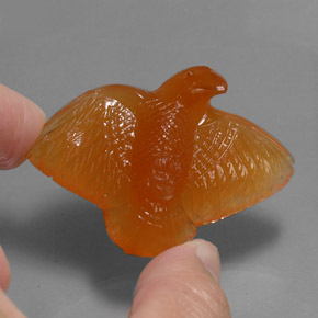 Agata naturale arancione da 65,43 ct, trasparente, trasparente/traslucido