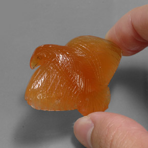 Agata naturale arancione da 65,43 ct, trasparente, trasparente/traslucido