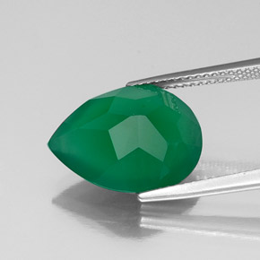 Agata naturale verde da 6,96 ct, trasparente, trasparente/traslucido