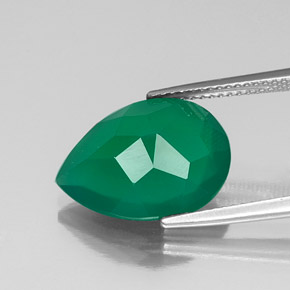 Agata naturale verde da 6,65 ct, trasparente, trasparente/traslucido