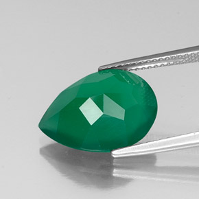 Agata naturale verde da 6,24 ct, trasparente, trasparente/traslucido