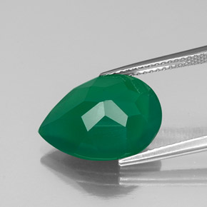 Agata naturale verde da 6,65 ct, trasparente, trasparente/traslucido