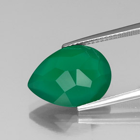 Agata naturale verde da 6,55 ct, trasparente, trasparente/traslucido