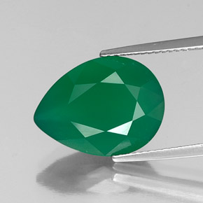 Agata naturale verde da 5,87 ct, trasparente, trasparente/traslucido