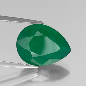 Agata naturale verde da 5,87 ct, trasparente, trasparente/traslucido