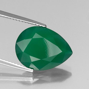 Agata naturale verde da 5,43 ct, trasparente, trasparente/traslucido