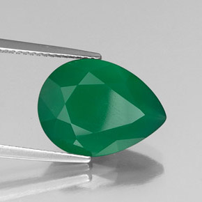 Agata naturale verde da 5,79 ct, trasparente, trasparente/traslucido