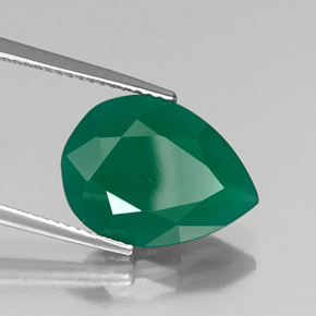 Agata naturale verde da 5,52 ct, trasparente, trasparente/traslucido
