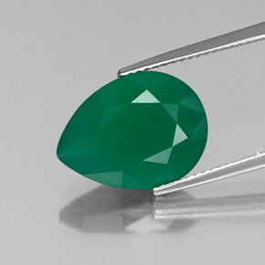 Agata naturale verde da 6,29 ct, trasparente, trasparente/traslucido