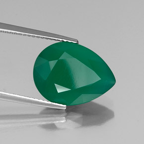 Agata naturale verde da 6,29 ct, trasparente, trasparente/traslucido