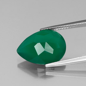 Agata naturale verde da 6,29 ct, trasparente, trasparente/traslucido
