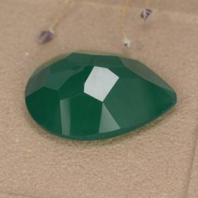 Agata naturale verde da 5,93 ct, taglio a pera, traslucido