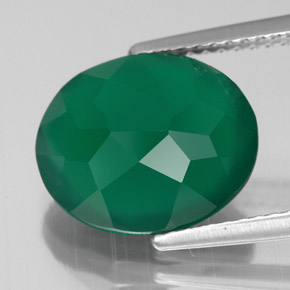 Agata naturale verde da 4,42 ct, trasparente, trasparente/traslucido