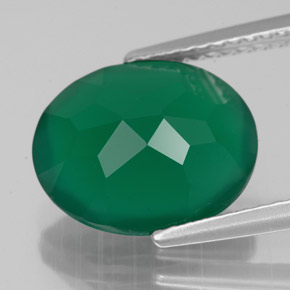 Agata naturale verde da 3,75 ct, trasparente, trasparente/traslucido