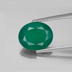 Agata naturale verde da 3,65 ct, trasparente, trasparente/traslucido