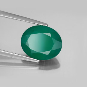 Agata naturale verde da 3,65 ct, trasparente, trasparente/traslucido