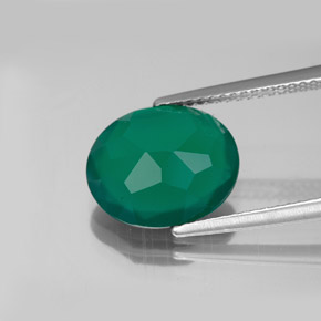 Agata naturale verde da 3,65 ct, trasparente, trasparente/traslucido