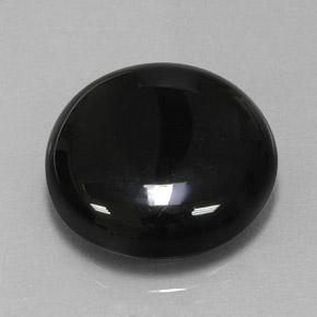 Agata naturale nero da 18,29 ct, taglio rotondo, opaco