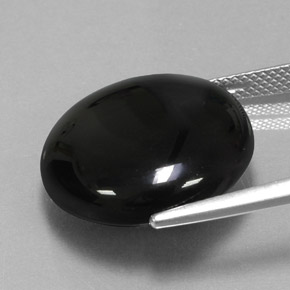 Agata naturale nero da 18,29 ct, taglio rotondo, opaco