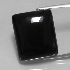 Agata naturale nero da 23,85 ct, baguette, opaco