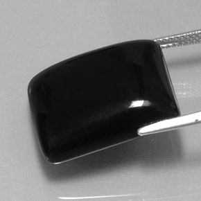 Agata naturale nero da 23,85 ct, baguette, opaco