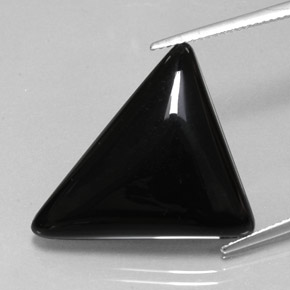 Agata naturale nero da 16,78 ct, trillion, opaco