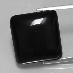 Agata naturale nero da 21,98 ct, quadrato, opaco