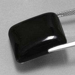 Agata naturale nero da 21,98 ct, quadrato, opaco