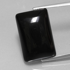 Agata naturale nero da 19,22 ct, baguette, opaco