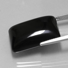 Agata naturale nero da 19,22 ct, baguette, opaco
