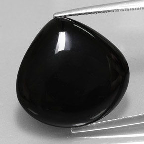 Agata Nero naturale da 18.23 ct, Forma a pera, Opaco
