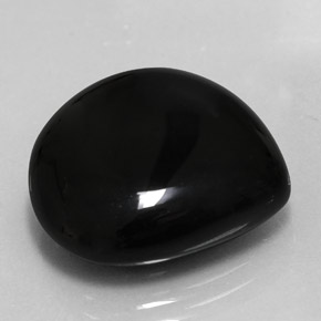 Agata Nero naturale da 18.23 ct, Forma a pera, Opaco