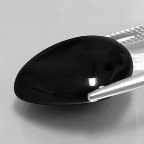 Agata Nero naturale da 18.23 ct, Forma a pera, Opaco