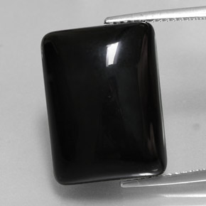 Agata naturale nero da 18,30 ct, baguette, opaco