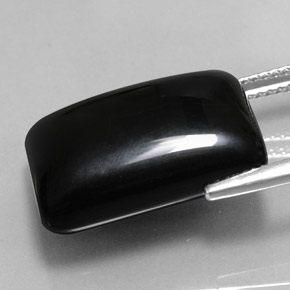 Agata naturale nero da 18,30 ct, baguette, opaco