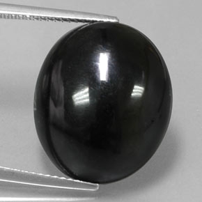 Agata naturale nero da 18,59 ct, taglio ovale, opaco