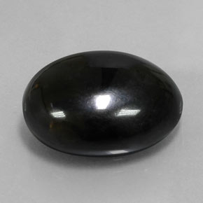 Agata naturale nero da 18,59 ct, taglio ovale, opaco