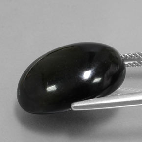 Agata naturale nero da 18,59 ct, taglio ovale, opaco