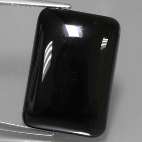 Agata naturale nero da 22,39 ct, baguette, opaco